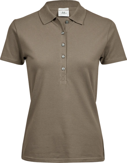 Prabangūs moteriški „Turbo“ tamprūs polo marškinėliai su V formos iškirpte