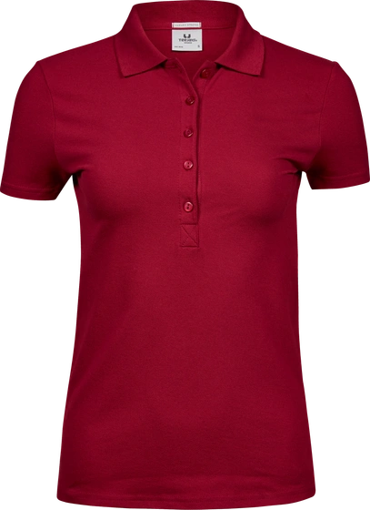 Prabangūs moteriški „Turbo“ tamprūs polo marškinėliai su V formos iškirpte